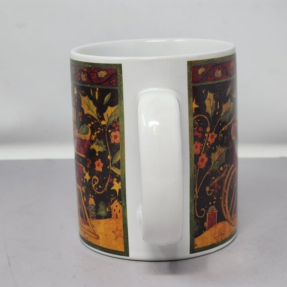 Set Of 2 Susan Winget Certified International Holiday Mugs With Snowman & Sleigh - Picture 5 of 11